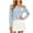 Light Blue, variant on One Shoulder Tops for Women Cropped Long Sleeve Shirts Loose Fit Casual Blouses Fashion Clothes(Khaki,Small)