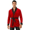 thumbnail image 2 of TiaoBug Men's Velvet Christmas Santa Claus Robe Bathrobe Nightwear Pajamas Top, 2 of 6