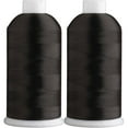 thumbnail image 1 of SuperB Pack of 2 Polyester Embroidery Thread 40wt 5000m. Black 020, 1 of 2