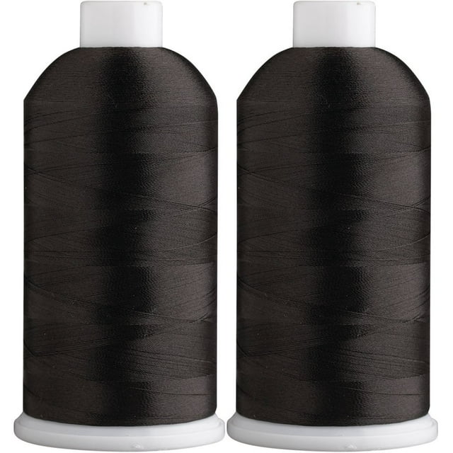 SuperB Pack of 2 Polyester Embroidery Thread 40wt 5000m. Black 020
