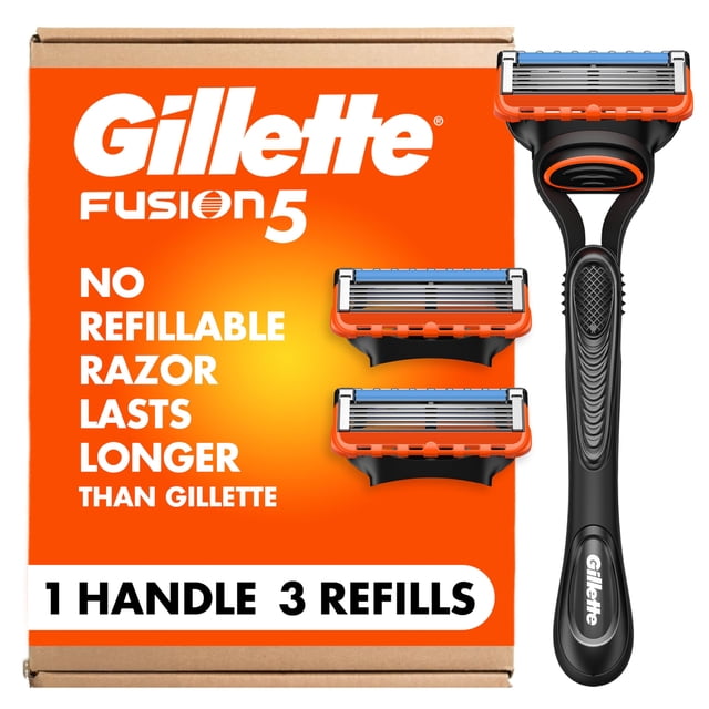 Rastrillo Gillette Fusion5 para hombre de 5 hojas con 1 mango y 3 repuestos