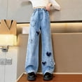 thumbnail image 5 of KVPLBQFD Girls Baggy Jeans Elastic Waist Casual Denim Pants for Kids Distressed Washed Denim Jeans Tween Trendy Loose Fit Trousers Girl Spring Summer Clothes, 5 of 10