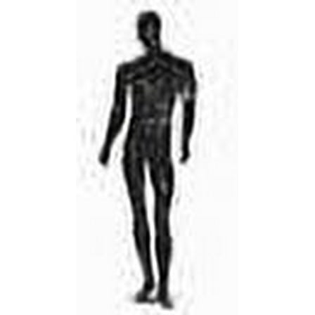 Black gloss male mannequin with straight arms