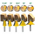 thumbnail image 3 of 5Pcs/Set 8Mm Countersink Chamfer Router Bit 11.25 15 22.5 30 45 Degree Countersink For Woodworking Woodworking Tools, 3 of 7