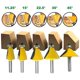 thumbnail image 3 of Juego de 5 brocas para fresadora de chaflán de 8 mm, 11,25, 15, 22,5, 30 y 45 grados, para herramientas de carpintería de madera, 3 of 7