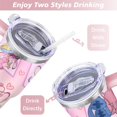 thumbnail image 5 of 40oz Cartoon Movie Stainless Steel Tumbler with Lid and Straw,Spill Proof Cartoon Travel Cup for Cartoon Lovers Double Wall Vacuum Insulated Coffee Mug with Handle Pink, 5 of 7