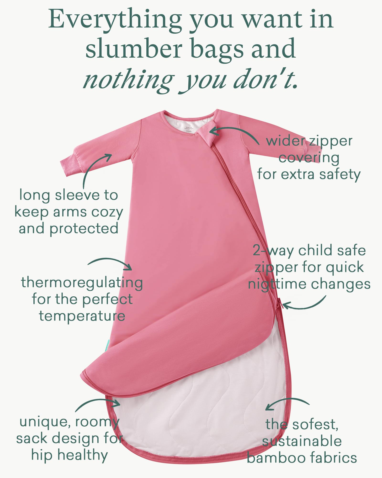 PurComfy Supersoft Long Sleeve Sleep Sack 1.0 TOG, Premium Baby Sleeping Bag 2-Way Zipper Sleep Sack with Sleeves 6-15 Month, Berry