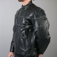 thumbnail image 3 of Hot Leathers JKM1004 Men's Leather Vented Scooter Jacket with Reflective Piping 38, 3 of 5