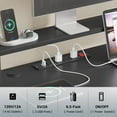 thumbnail image 5 of L Shaped Gaming Desk, Home Office Desk with File Drawer & Power Outlet, Gaming Desk with LED Lights, Corner Computer Desk, Black, 5 of 7