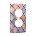 thumbnail image 2 of Yayeee Duplex Wall Plate 1-Gang 4.5"x2.7" Home Receptacle Light Switch Decorative Outlet Cover, Pink Shimmering Pattern, 2 of 7