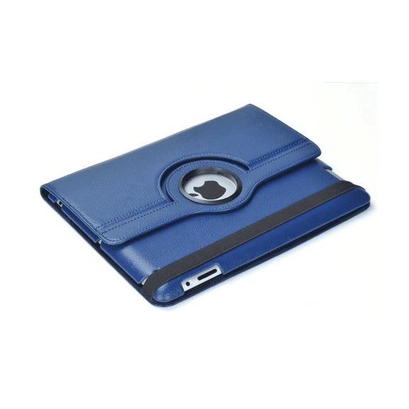 360 Degree Rotating PU Leather iPad 4 Case with Screen Protector Cover Multi-angle Stand Folio Cover with Smart Wake Up Sleep for Apple iPad 2/iPad 3/iPad 4(Blue)