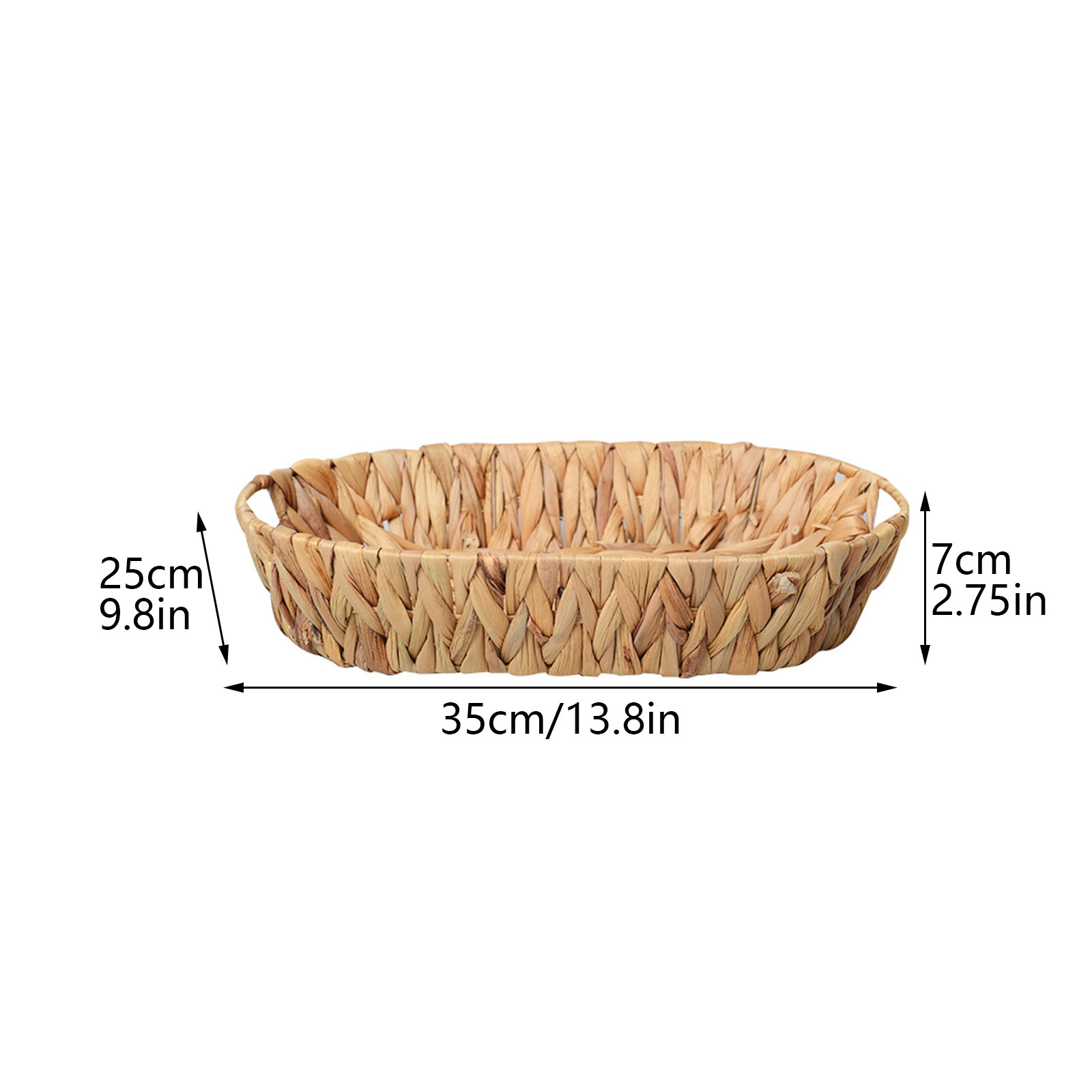 Wicker basket with handle, natural wicker basket for shelving, hand