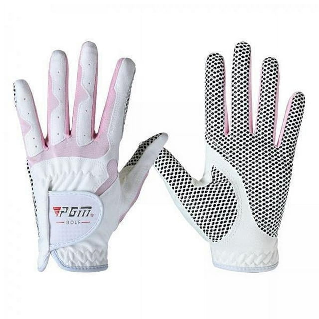 koolsoo Gants de Golf pour Femmes, Gants de Golf Respirants pour Main Gauche et Droite, Blanc, Rose, G 3 Pcs