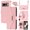 pink, variant on Jiahe Cover for Google Pixel 7, Wallet Phone Case with Card Holder,Shockproof Magnetic with Adjustable Shoulder Strap Slip Leather Stand Built-in Mirror Full Body Protector Cover, pink