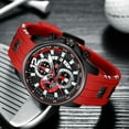 thumbnail image 4 of Sport Men's Quartz Watch Quartz Wristwatch Waterproof Red Silicone Strap, 4 of 6