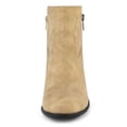 thumbnail image 4 of BLISSFUL STEP Women's Shoes Round Toe Stacked Block Heel Zipper Ankle Boots Tan 9.5, 4 of 8