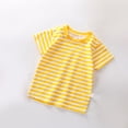 thumbnail image 2 of KAUOD Toddler Boys Girls Short Sleeve Striped T-Shirt Crewneck Summer Tee Shirts Baby Kids Basic Cotton Casual Tops Clothes, 2 of 3