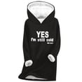 thumbnail image 3 of Feancey Womens Winter Hoodies Fleece Lined Warm Hooded Sweatshirts Casual Letter Print Pullover Comfy Fuzzy Thermal Tunic Tops Loungewear Black XXL, 3 of 4