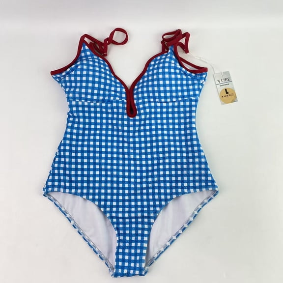 V17EE Swimwear,Women Swimsuit Swimwear Scoop Neck Low Back Bathing Suit(L)