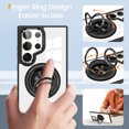 thumbnail image 4 of Dteck for Samsung Galaxy S23 Ultra Case, Slim TPU Bumper Built in 360° Rotating Ring Kickstand Case Military Drop Protection Magnetic Mag Safe PC Clear Back Cover for Galaxy S23 Ultra,Black, 4 of 7