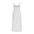 thumbnail image 5 of Frostluinai Savings Clearance Womens Boho Dresses Lace V-Neck Sleeveless White Wedding Guest Bridesmaid Dresses Hollow Out Beach Swing Maxi Dress Casual Summer Sundresses, 5 of 9