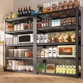 thumbnail image 2 of VEIKOUS 72 "H 5-Tier Wire Mesh Shelving, Adjustable Heavy Duty Storage Rack w/3000Lbs Load Capacity for Garage Basement Shop, Black, 2 of 13