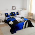thumbnail image 3 of Erosebridal Geometric Stripes Bedding King Comforter Set,Abstract Artwork Comforter Sets King Size,Geometry Stripes Duvet Insert,Ultra Soft Lines Room Decor,Reversible,3pcs, 3 of 8