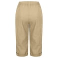 thumbnail image 5 of Outfmvch cotton linen pants women Beach Long Pants Business Casual Pants for Women Straight-legs Summer Beach Pants Baggy Pants Women Gaucho Pant Pull On Pants Wide Leg Trousers with Pockets Beige L, 5 of 5