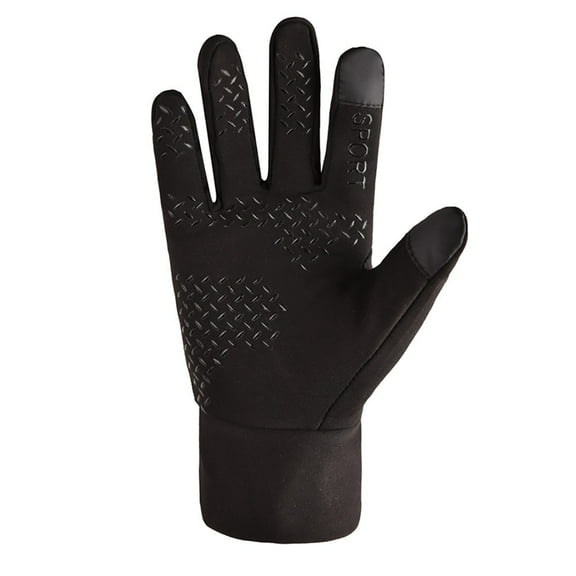 Aayomet Heated Gloves Keep Warm Point Finger Windproof Winter Sprot Screen Gloves (Black, L)