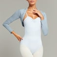 thumbnail image 2 of Fgnfyis Elegant Ballet Dance Wrap Top Long Sleeve Shawl Cover Up Soft Stretchy Performance Wear For Women Sky Blue XL, 2 of 5
