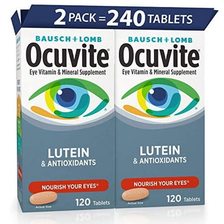 Ocuvite Eye Vitamin & Mineral Supplement Tablets, Lutein & Antioxidants, Nourish Your Eyes, 120 Count (Pack of 2)