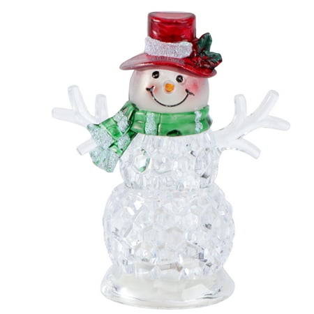 

HOMEMAXS Christmas Snowman Night Light Night Lamp Desktop Adornment Clear LED Lamp Gift for Home Party (Red Hat)