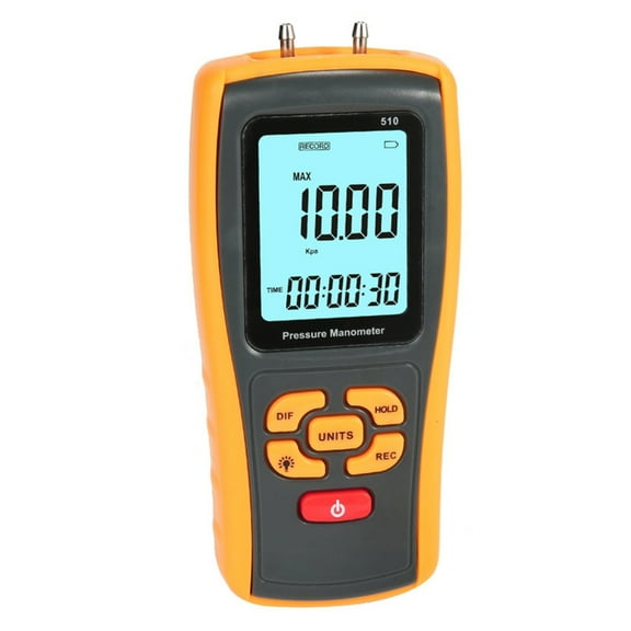 Small Differential Pressure Gauges High Resolution LCD Display HVAC Pressure Meter Device for Precise Airflows Testing
