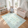 thumbnail image 2 of Fnova 5x7/8x10/9x12 Boho Oushak Area Rug, Colorful Washable Non-Slip Indoor Carpet Oriental Floral, Oeko-Tex Certified, Mint BLue, 2 of 12