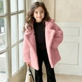 thumbnail image 2 of NAISIBABY Girls Faux Fur Coat (5-14T), Hooded Fluffy Thermal Lined Double-Breasted Winter Fashion Warm Coat Pink 9T, 2 of 7