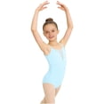 thumbnail image 3 of MKOSPLRT Ballet Leotards for Girls Dance Leotard Gymnastics Unitards Outfits with Adjustable Straps Ballet Tights Light Blue 12-13 Years, 3 of 7