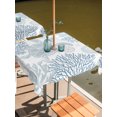 thumbnail image 6 of Blue Sea Turtle Outdoor Tablecloth with Umbrella Hole, Coastal Coral Summer Beach Nautical Spillproof Waterproof Outdoor Table Cover, Patio Tablecloths for Party/Garden/Picnic, Square 54"x54", 6 of 9