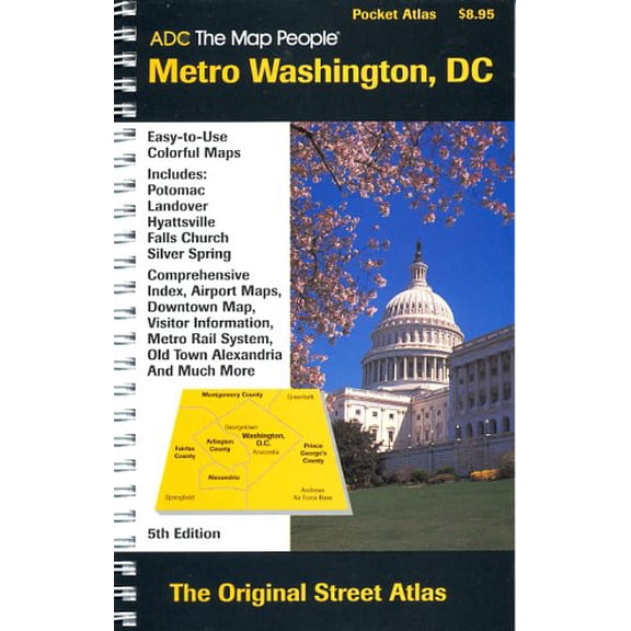 Pre-Owned Metro Washington, D.C., Pocket Atlas, 9780875303864, 0875303862, Paperback, 5th edition
