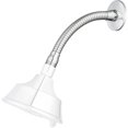 thumbnail image 1 of LinenLoon Adjustable Shower Head Arm with Flange.swivel shower arm adapter，8 Inch Shower Arm Extension. Bendable Shower Head Extension Pipe Arm for Fixed Bathroom Shower Head, 1 of 5