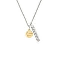 thumbnail image 2 of Delight Jewelry Goldtone I Love You Disc Silvertone Guardian Angel Bar Charm Necklace, 23", 2 of 4