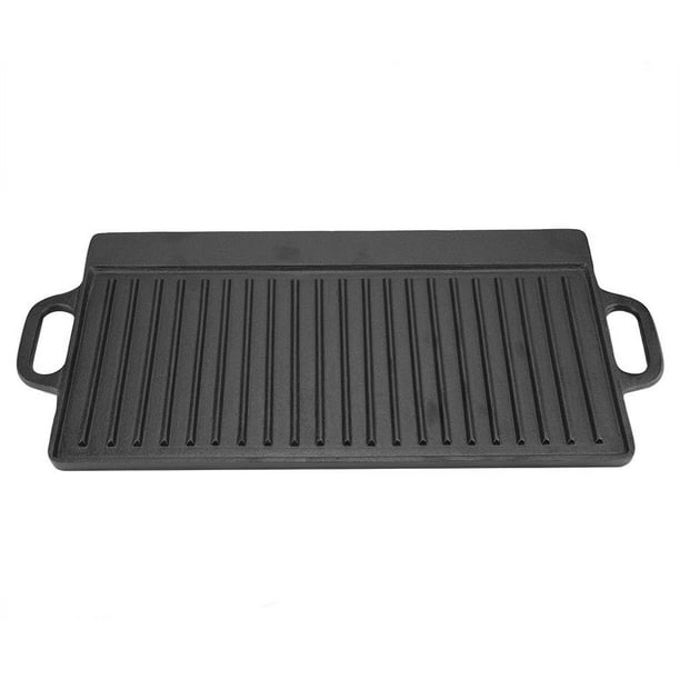 Dilwe Non Stick Cast Iron Grill Griddle Pan Ridged And Flat Double Sided Baking Cooking Tray Bakeware Cast Iron Griddle Pan Non Stick Grill Pan Walmart Com Walmart Com