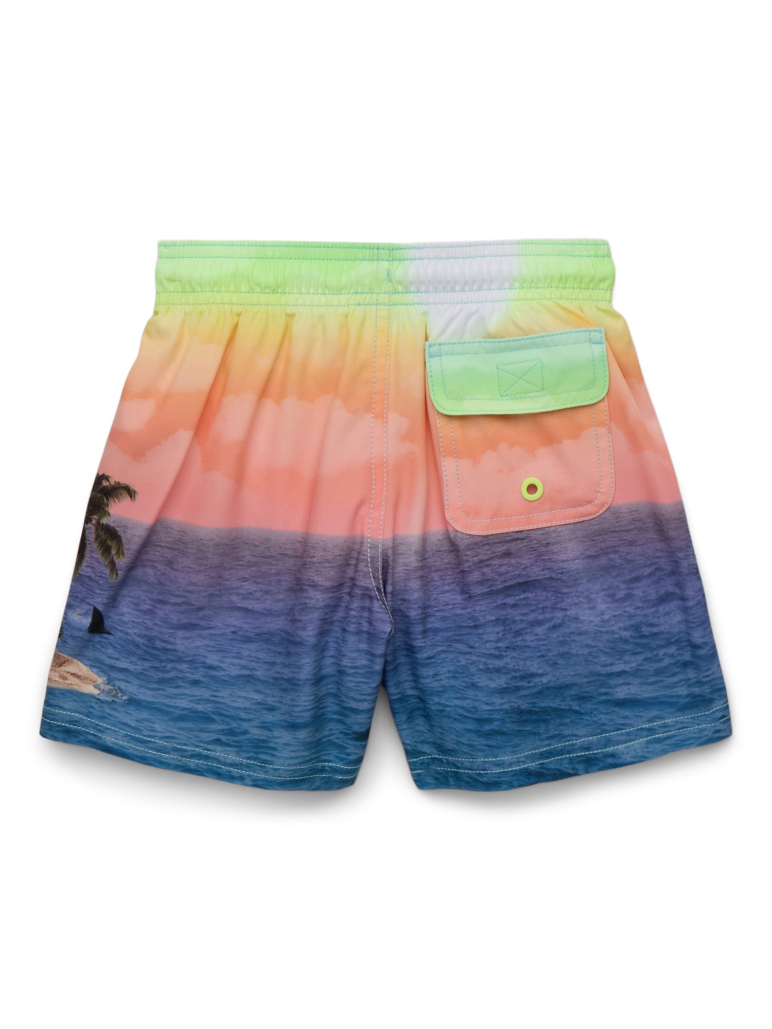 Wonder Nation Boys Long Sleeve Rashguard and Swim Trunks Set with UPF 50+, 2-Piece, Sizes 4-18 & Husky