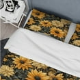 thumbnail image 4 of Designart "Sunny Rustic Sunflower Field II" Yellow Floral Bedding Covert Set - Cottage Bed Set With 2 Shams, 4 of 5