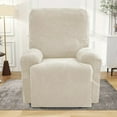 thumbnail image 2 of Lavish Cover Stretch Recliner Chair Cover, Non-Slip Slipcovers for Recliner Chair, Washable Furniture Protector with Pocket & Elastic Bottom for Kids Pets, 1 Seater, Beige, 2 of 9
