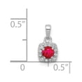 thumbnail image 4 of 14k White Gold Diamond and .20 Ruby Square Halo Pendant, 4 of 4