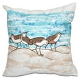 thumbnail image 2 of Simply Daisy 16" x 16" Sandpipers Animal Print Pillow, Teal, 2 of 2