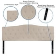 thumbnail image 5 of Emma + Oliver Tufted Upholstered King Size Headboard in Beige Fabric, 5 of 10