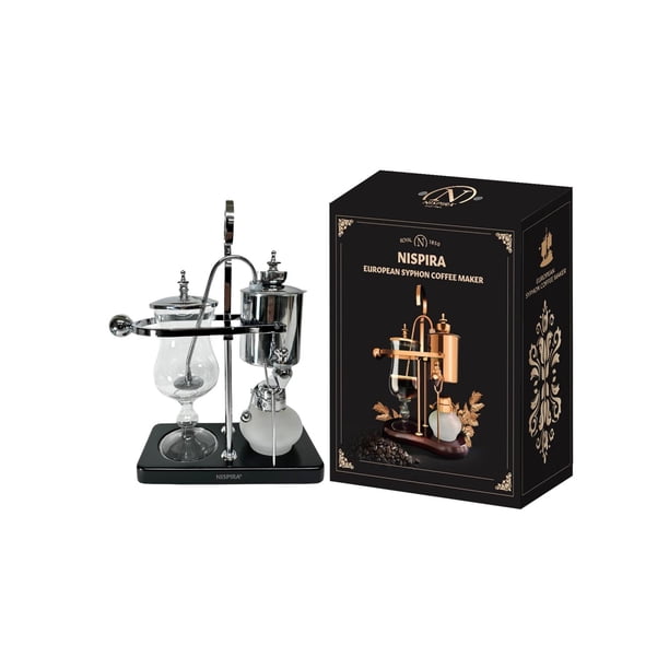 NISPIRA Belgian Belgium Luxury Royal Family Balance Syphon Siphon Coffee Maker Silver Color