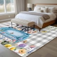 thumbnail image 4 of 5x8 Area Rugs for Living Room, Animals Flowers Non Slip Area Rugs for Kitchen Bedroom Entryway, Weeping Spring Floral Elegant Checkered Washable Carpet Runner Rug Floor Mats for Bedroom Home Decor, 4 of 8