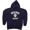 thumbnail image 2 of NYPD Men's Sweatshirt Front Letters & Badge Hoodie Navy Blue Medium, 2 of 2